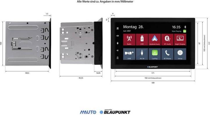 Produktbild Blaupunkt Rotterdam 600 DAB (Android Auto, Apple Carplay)