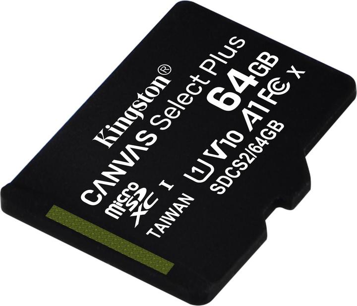 Actual product image Kingston Canvas Select Plus microSD 64GB (64 GB, microSDXC, U3, UHS-I)
