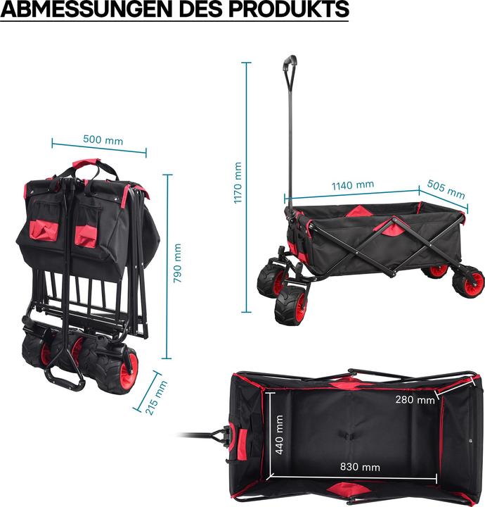 Image du produit Toboli Charrette à bras pliable