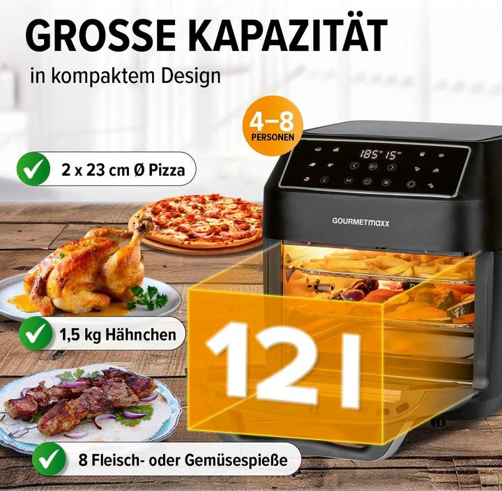 Immagine prodotto Gourmetmaxx Heissluftfritteuse mit 10 Funktionen und Zubehörset