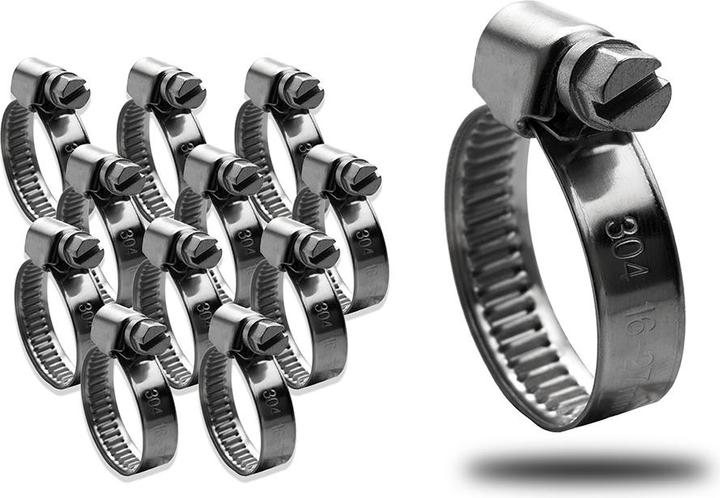 Produktbild Offgridtec Profi Schlauchschellen 16mm - 27mm Spannbereich rostfrei V2 Edelstahl DIN3017 Bandbreite 9mm 12 Stk.