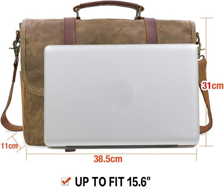 Produktbild Only-Bags.Store Herren Umhängetaschen Aktentasche Laptoptasche Wasserdichtes Segeltuch Grosse Arbeitstasche