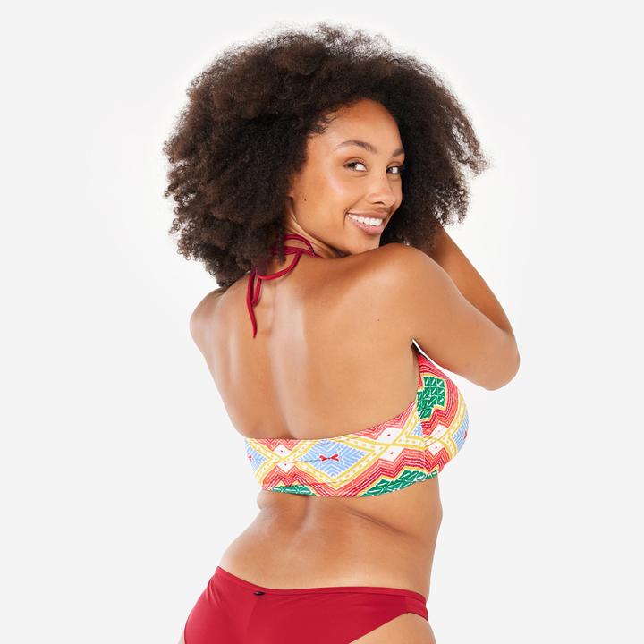Actual product image Olaian Bikini-Oberteil Damen Bandeau Surfen Lori Sangria rot (80)