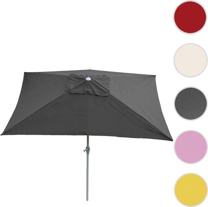 Actual product image Swisshandel24 Parasol, garden umbrella, 2x3m rectangular inclinable, polyester/aluminium 4,5kg - anthracite (1.92 m)