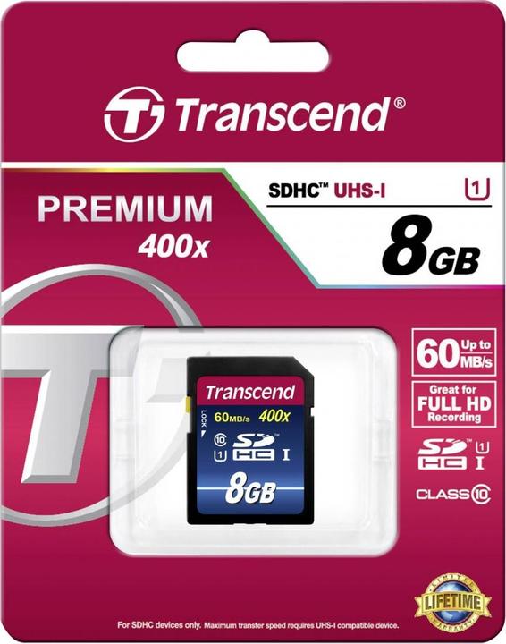 Image du produit Transcend Premium 400x (8 Go, SDHC, U1, UHS-I)