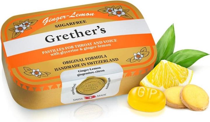 Grethers Ginger Lemon Pastillen ohne Zucker Dose 110 g (1 Piece)