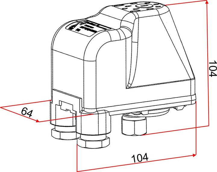Produktbild Wiltec Druckschalter SK-9 380V 3-phasig Druckwächter Hauswasserwerk Pumpen (Hauswasserpumpe)