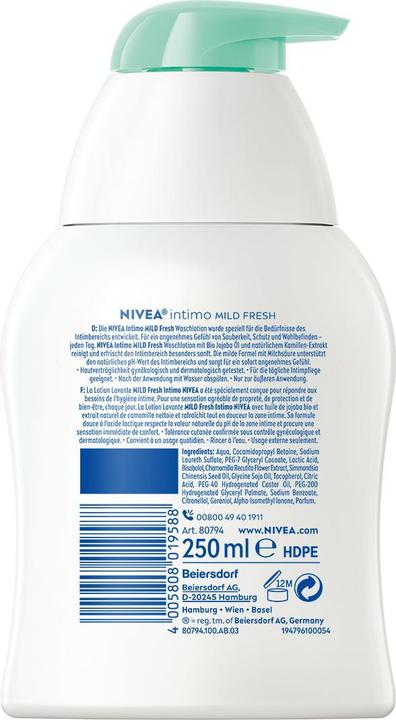 Produktbild NIVEA Intimo Mild Fresh Wash Lotion (250 ml, Intimwaschlotion)