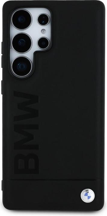 Actual product image BMW Leather Big Wordmark Case for Samsung Galaxy S25 Ultra - Black (Samsung Galaxy S25 Ultra)