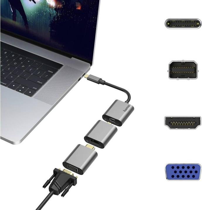 Produktbild Hama USB Video-Adapter (VGA, Mini DP, HDMI, 15 cm)