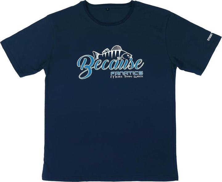 Actual product image Stucki Fishing Because Fanatics T-Shirt Blau (M)