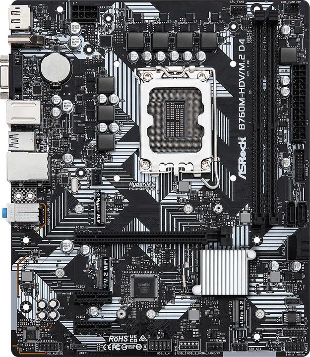Image du produit AsRock B760M-HDV/M.2 D4 (LGA 1700, Intel B760, mATX)