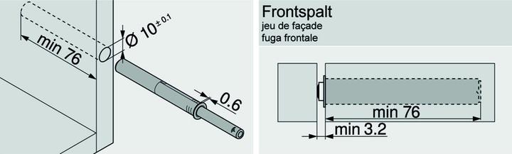 Image du produit Blum TIP ON 956A avec butée, longue