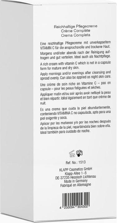 Actual product image Klapp C PURE Cream Complete 50 ml (50 ml, 24h cream)