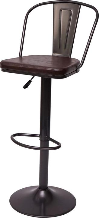 Produktbild Swisshandel24 2x Barhocker, Tresenhocker Barstuhl, höhenverstellbar drehbar Industrial Kunstleder vintage schwarz-