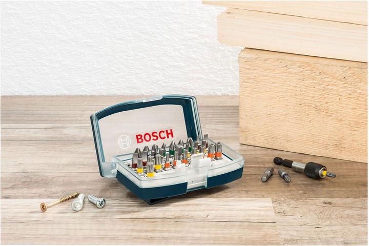 Actual product image Bosch Professional Zubehör 32-piece screwdriver bit set blue (Cross Phillips PH M1, Cross Phillips PH M2, Cross Phillips PH M3, Cross Pozidriv PZ M1, Cross Pozidriv PZ M2, Cross Pozidriv PZ M3, Hexagonal (hexagonal) M6, Screw slot M3, Screw slot M4, Hexagon socket TX M15, Hexagon socket TX M20, Hexagon socket TX M25, Hexagonal (hexagonal) M3)