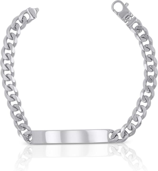 Muau Plaketten-Armband (21 cm, Silber 925)