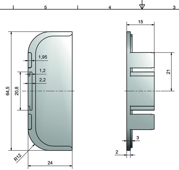 Actual product image Schüco Endkappe C-Form