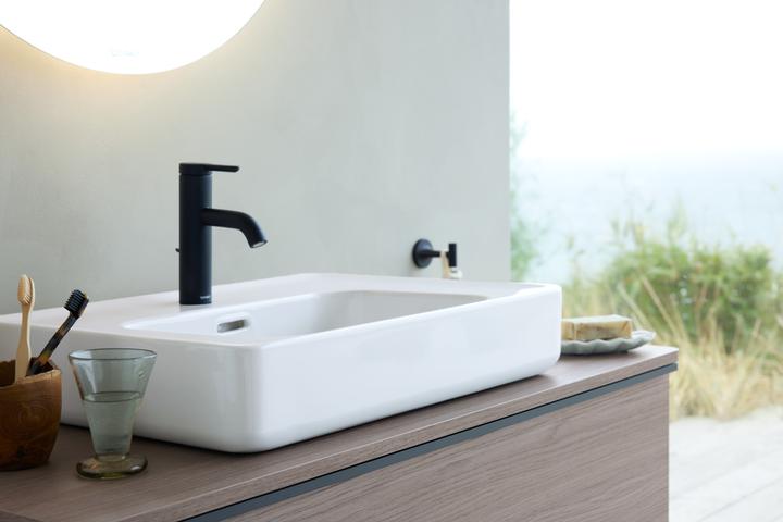 Produktbild Duravit Einhebel-Waschtischmischer C.1 M m Zugstangen-Ablaufgarnitur schwarz matt