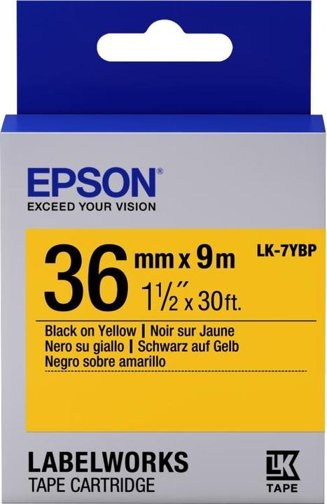 Energy Label Epson Label Cassette Lk-7ybp (3.60 cm, Yellow, Black)