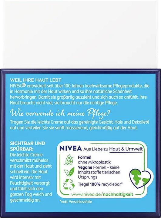 Voedingswaarden en ingrediënten NIVEA Goede nachtverzorging 24 uur hydratatie + regeneratie (50 ml, 24h crème)