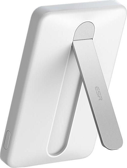 ESR Qi2 MagSlim 5000 mAh magnetic powerbank with stand (white) (5000 mAh, 15 W)