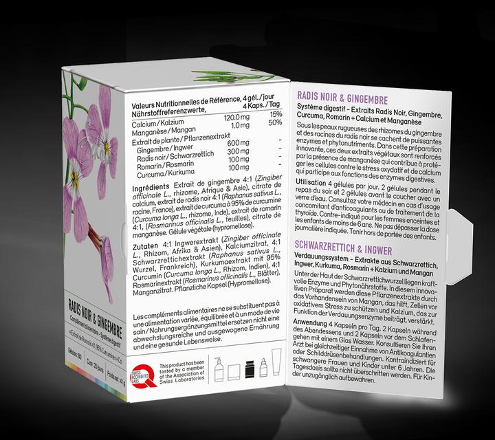 Actual product image Sekoya Black radish & ginger | Liver detoxification (80 Piece, Capsules)