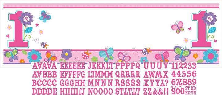 Produktbild Amscan Personalisierbares Banner 1. Geburtstag Mädchen (1 x)