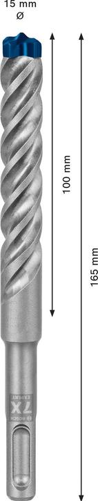 Produktbild Bosch Professional Zubehör EXPERT SDS plus-7X Hammerbohrer, 15 x 100 x 165 mm (15.0 Millimeter)