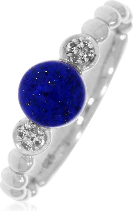 Xen Ring mit Lapis und Weisstopase ca. 1,05 ct. rhodiniert