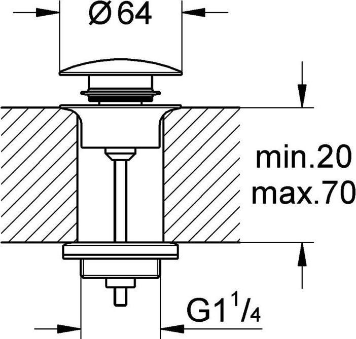 Produktbild Grohe Ablaufgarnitur m Klickverschluss hard graph