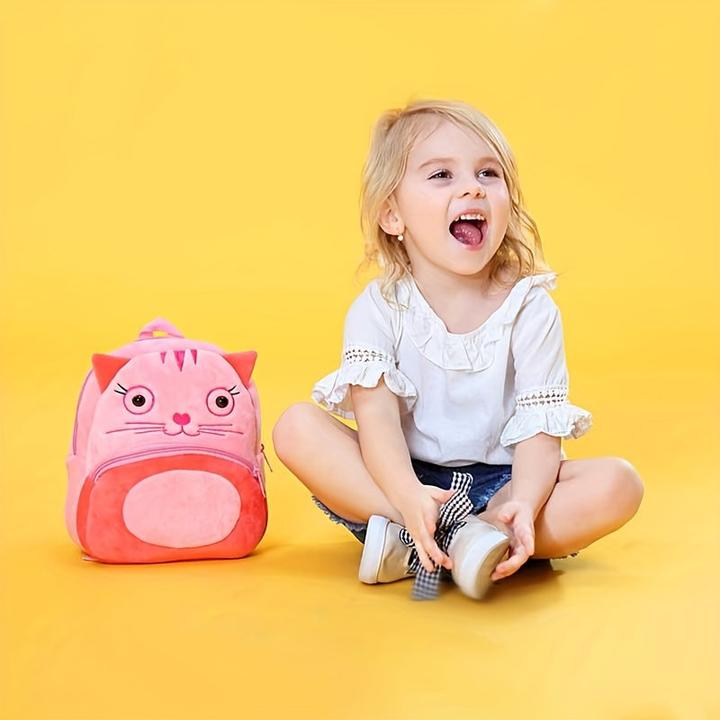 Immagine prodotto Only-Bags.Store Zaino in poliestere per la scuola, zaino in peluche con animali simpatici, borsa piccola per le