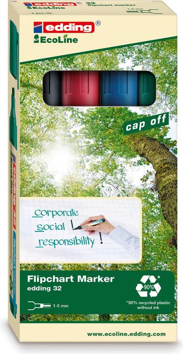 Actual product image Edding Flipchart 32 (Multicoloured, 5 mm, 4 x)