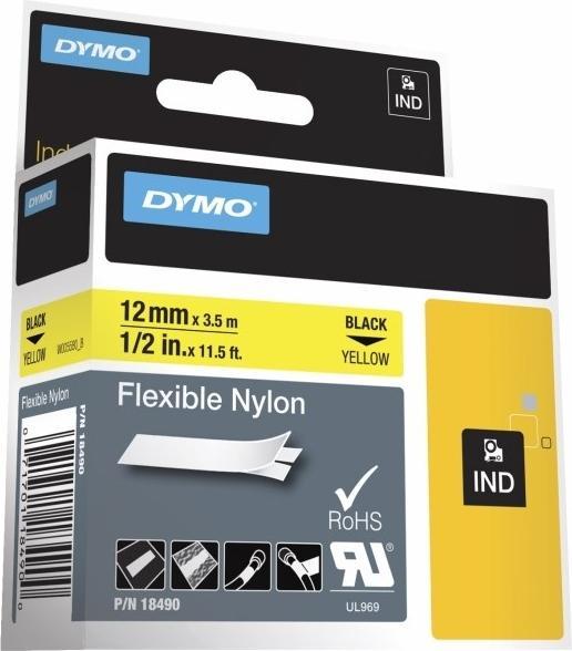 Actual product image Dymo 12mm nylon writing tape (1.20 cm, Yellow)
