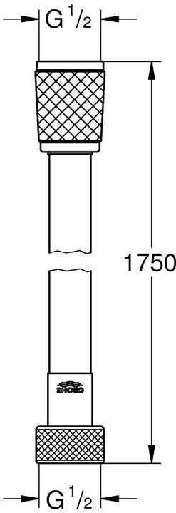 Image du produit Grohe Flexible de douche Vitalio Flex QuickFix, 1750mm, universel, noir mat (175 cm)