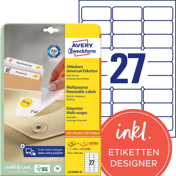 Actual product image Avery Universal Labels