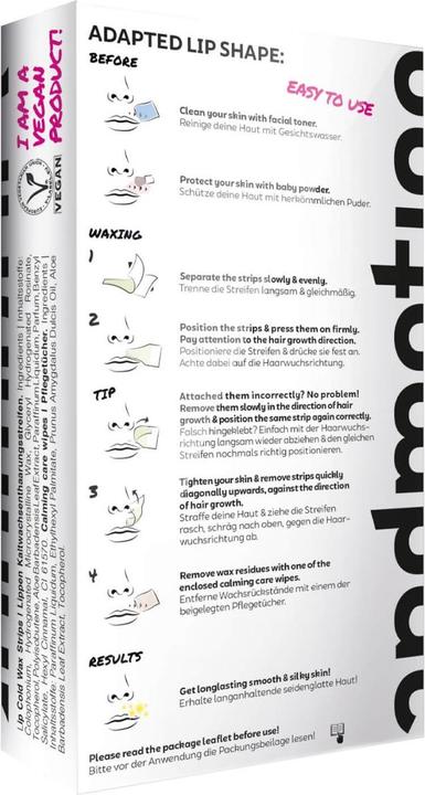 Immagine prodotto Andmetics Strisce di cera per labbra (8 x)