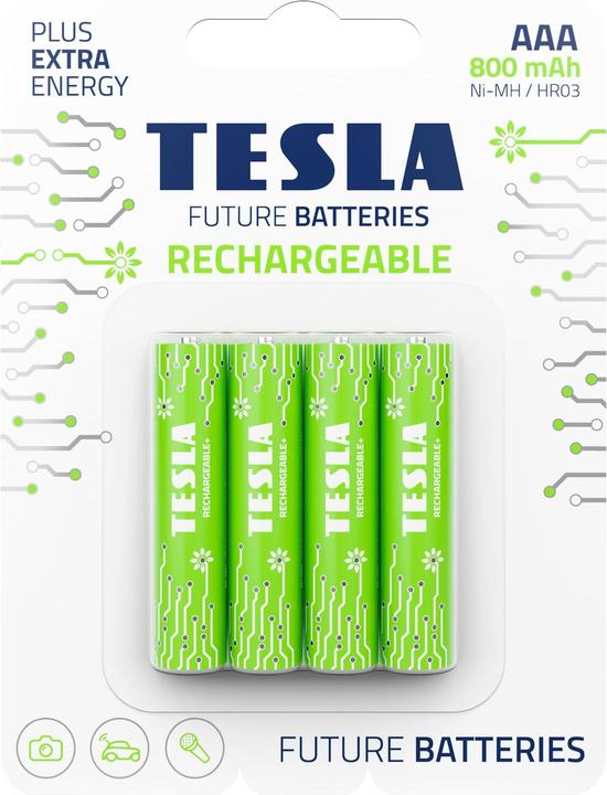 Tesla Baterrie AAA Rechargeable+ HR03 800 mAh (4 vnt) (4 Stk., AAA, 800 mAh)