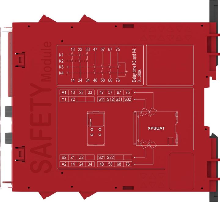 Produktbild Schneider Electric Sicherheitsrelais 10Fkt 1Kreis PLe/Kat4/SIL3 3Suv+3Sv 0.1-900s 1Ö 2T 24V SK