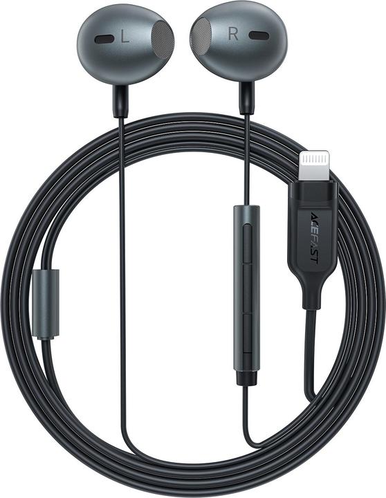 Produktbild Acefast L1 In-Ear-Kopfhörer mit 1,2 m Lightning Anschluss – Schwarz (ANC, Kabelgebunden)