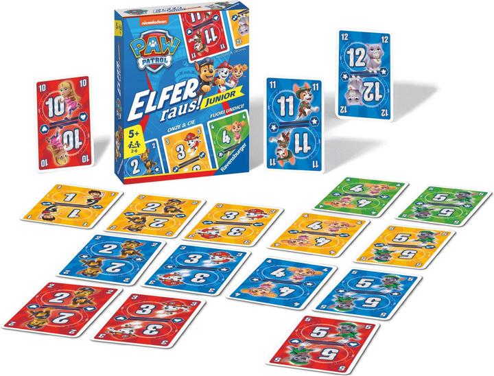 Actual product image Ravensburger 20953 PAW Patrol Elfer raus! Junior - Simple card game for 2-6 players 5+ (German)