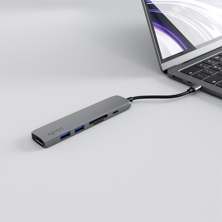 Actual product image Epico 6in1 Aluminium Hub 8K with USB-C connector - space grey (6 Ports)