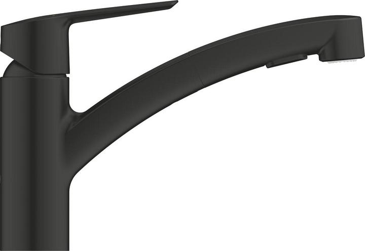 Actual product image Grohe Start QuickFix Küchenarmatur, Dual-Spülbrause, herausziehbar, schwenkbar, mattschwarz