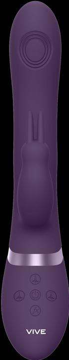 Actual product image Shots Rini - Pulse Wave & Vibrating Double Penetration Rabbit - Black