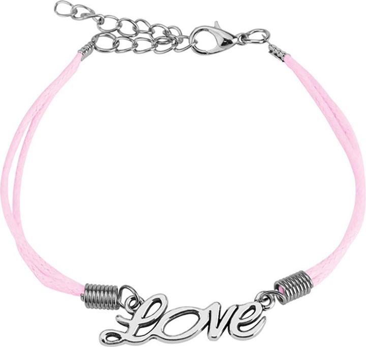 Star Piercing Kunstlederarmband pink Love (ohne Messing, Kunstleder)