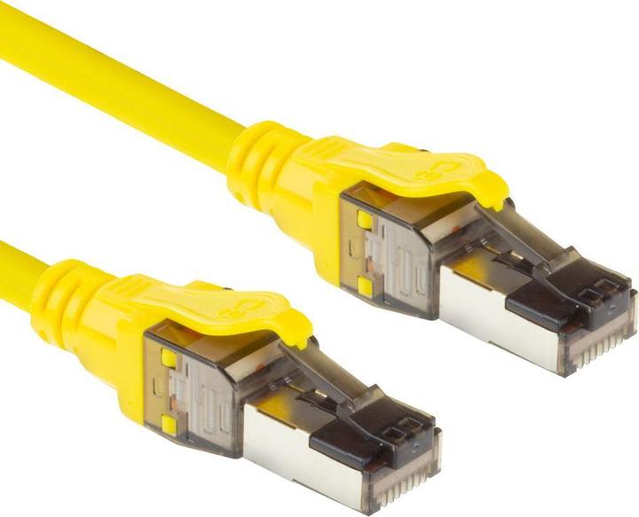 Actual product image Yellow 5 meter SFTP CAT8 patch cable snagless with RJ45 connectors (S/FTP, CAT8.1, 5 m)