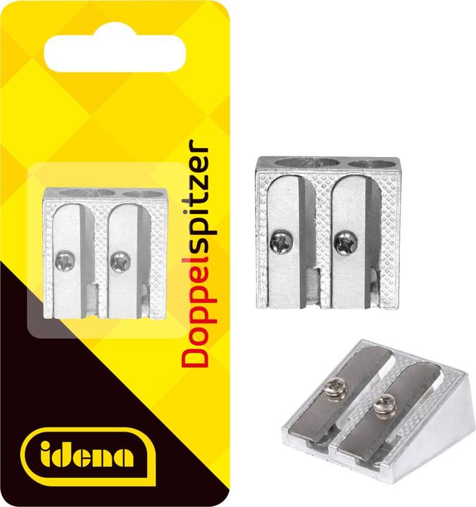 Image du produit Idena Taille-crayon double en forme de coin en métal