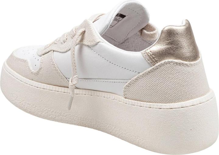 Actual product image D.a.t.e. D.a.t.e sneakers court platform in leather and fabric color white and beige (40)