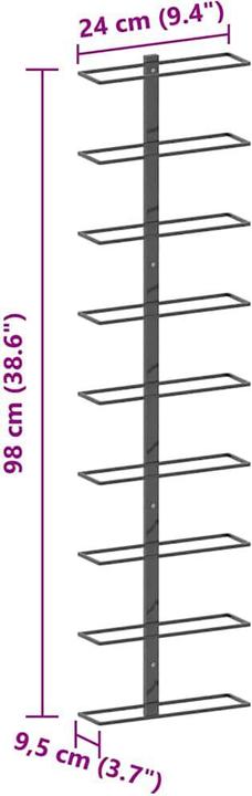 Produktbild VidaXL Emmerich (24 x 8 x 95,4 cm, 9 Fl.)