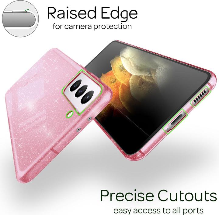 Immagine prodotto Nalia Coperchio del telefono cellulare Glitter (Samsung Galaxy S21)